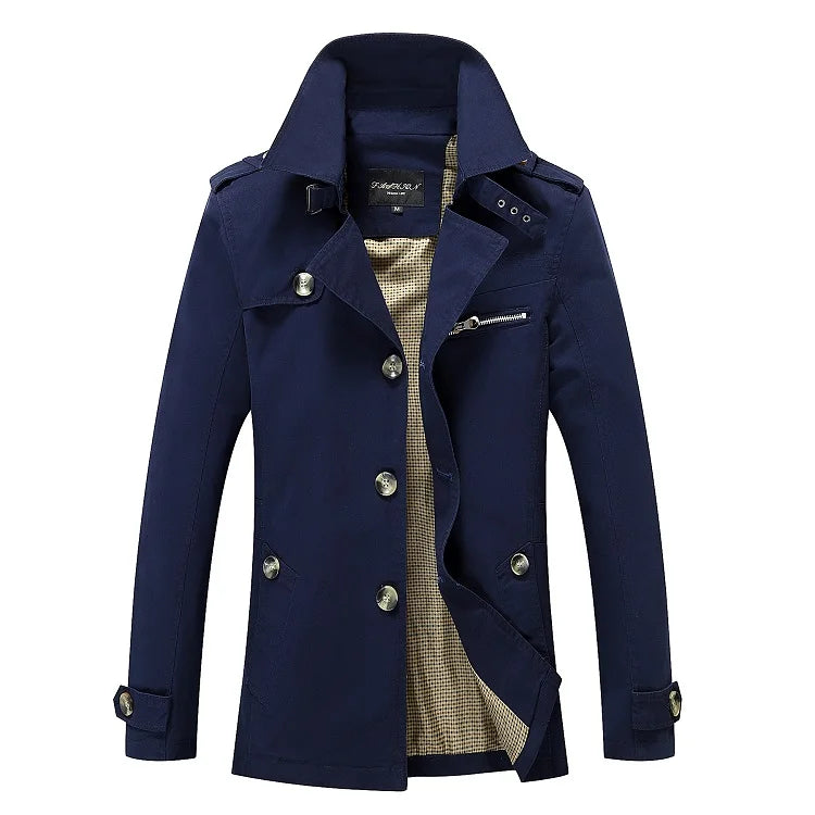 Mode Männer Graben Jacken Marke Casual Business Graben Mantel Herren Freizeit Mantel Männlichen Einreiher Windjacken Plus Größe
