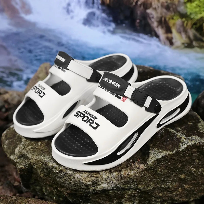 Sommer-Herrenpantoffeln, Strand-Sandalen, lässige, rutschfeste Outdoor-Slides mit weicher Sohle für den täglichen Gebrauch.