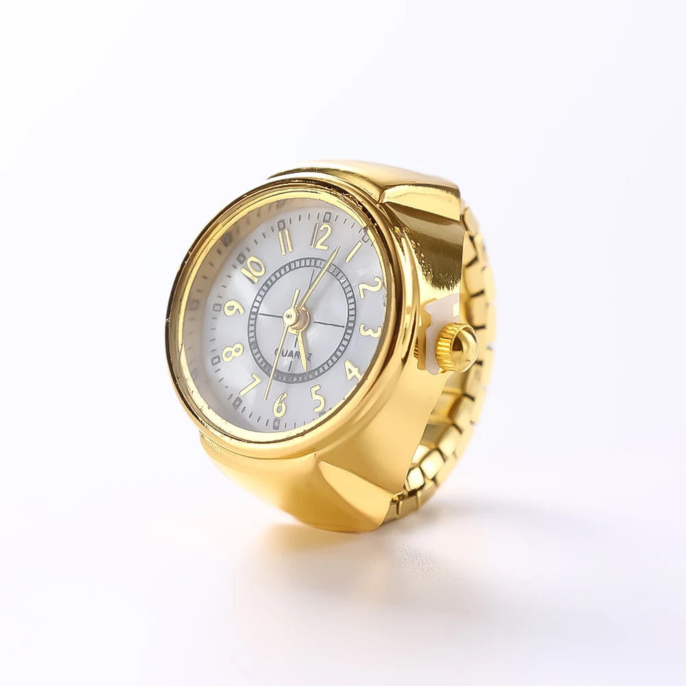 Vintage Punk Finger Uhr Mini Gummiband Legierung Uhren Paar Ringe Schmuck Uhr Retro Römischen Quarzuhr Ringe Frauen Männer