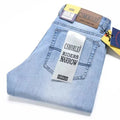 2026 Frühling Sommer Dünne Jeans Klassischer Stil Mode Stretch Regular Fit Denim-Hose Herren Marke Gewaschene Hellblaue Jeans