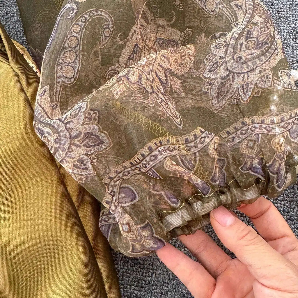 Jamerary Sommer Bohemian Blumen Midi Kleider Frauen kurze Puff Ärmel Kreuz V-Ausschnitt Blumen druck Bandage Schnür Robe lange Vestido