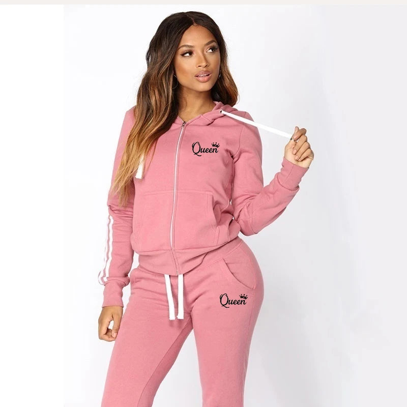 Heiße Damenmode Trainings anzug gestreifte Hoodies und Jogger hosen Damen tägliche Freizeit kleidung