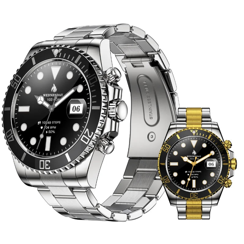 Neue DM18 Smartwatch, Green Submariner Premium Herren-Smartwatch Luxus Bluetooth-Telefonie Sport Fitness IP68 wasserdichte Uhr