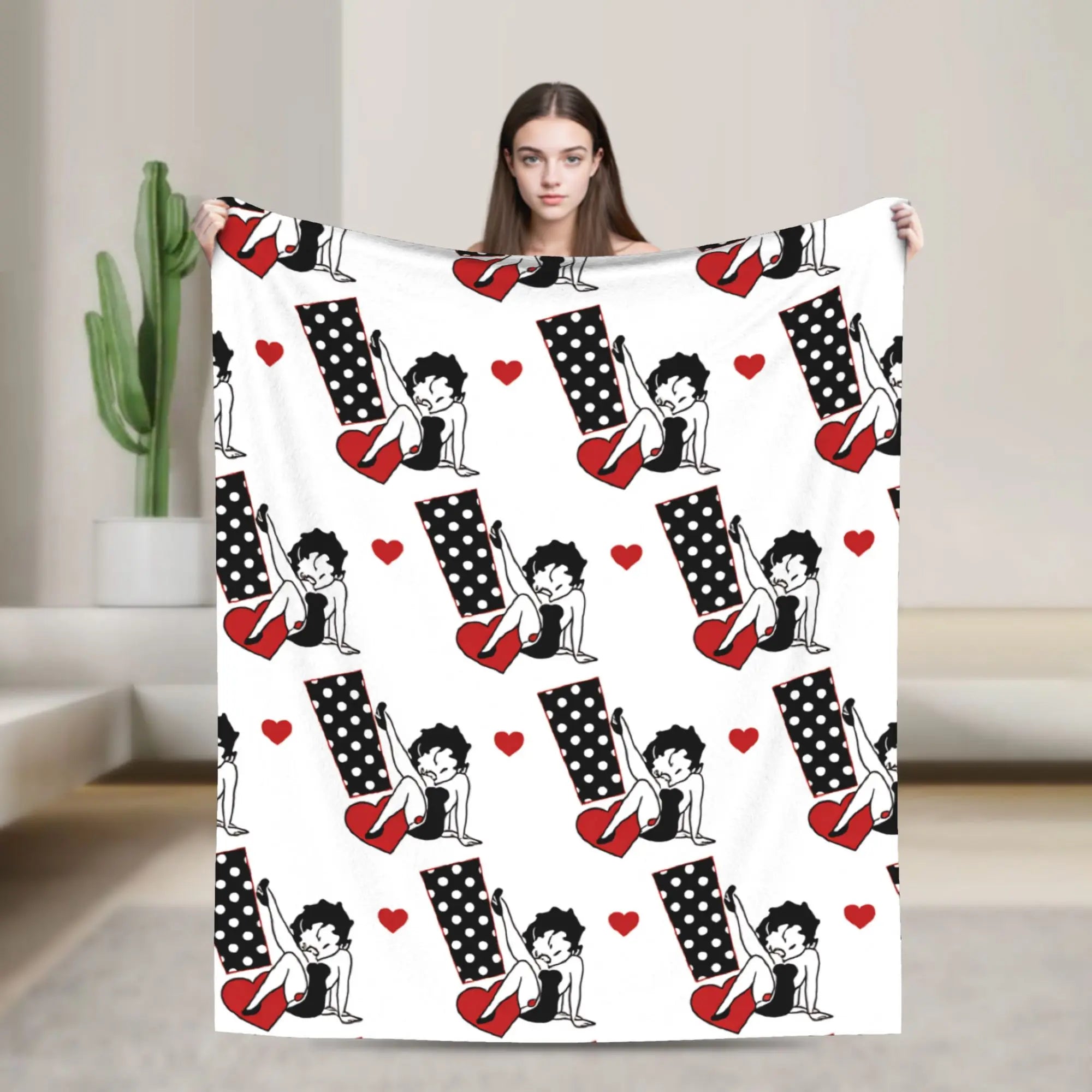 Warme Decke, Flugzeug, Reisen, B-Bettys Boops, Bettwäsche, Überwürfe, Flanell-Tagesdecke für Heimdekoration, grafischer Sofabettbezug