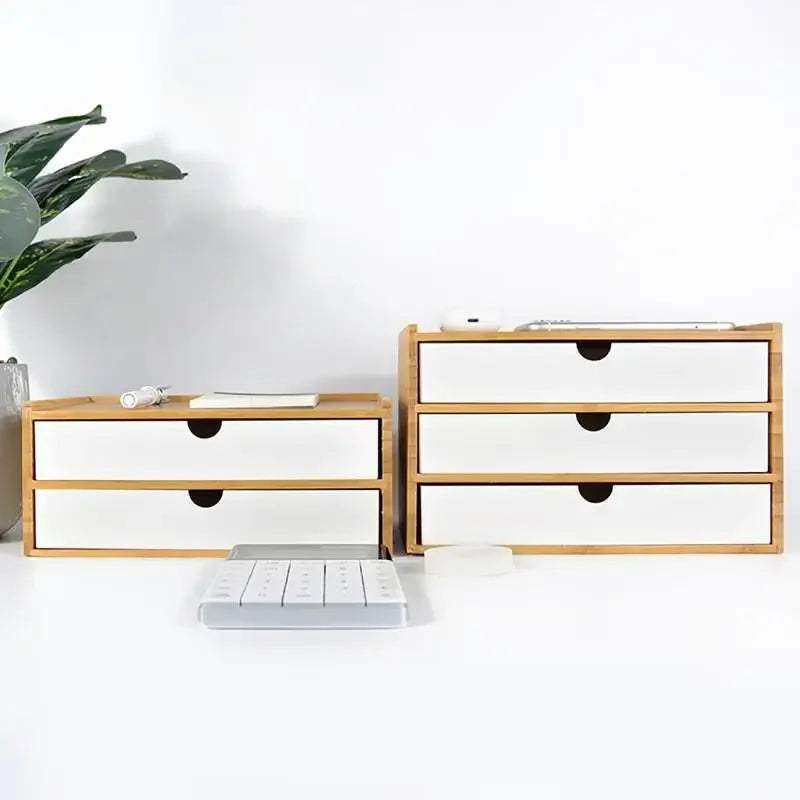 1-3 Schicht Bambus Aufbewahrungsbox Kleinigkeiten Kosmetik Schmuck Schreibwaren Headset Aufbewahrungsbox Home Office Hotel Aufbewahrungsschubladen