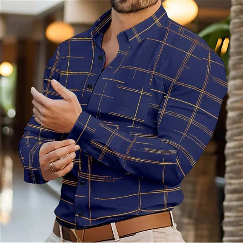 Herren-Business-Revershemd, Büro, lässig, Outdoor, Straßenhemd, weich und bequem, hochwertiges Herren-Top, große Größe XS-6XL