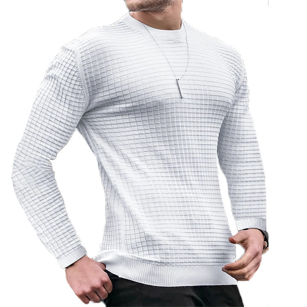 Herrenmantel, modisch, klein, kariert, Waffelmuster, Jugend, Rundhalsausschnitt, Jacquard-Check-Hoodie