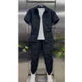Sommer Shirts + Hosen Männer Sets Neue Männer Casual Druck Hemd Zwei Stück Herren Sportswear Jogger Trainingsanzüge Mode Anzug