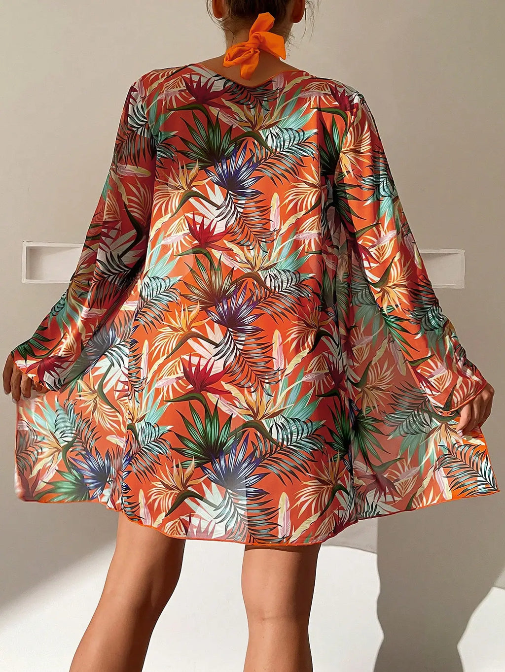 Halter-Print-Bikini 2026 Damen-Badeanzug mit Kimono, hochtaillierte Bademode, Damen-Badeanzug, Schwimmanzug, Strandmode