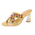 Bequeme Strandpantoffeln Damen Diamant High Heel Sandalen Damen Partyschuhe Modische Damensandalen