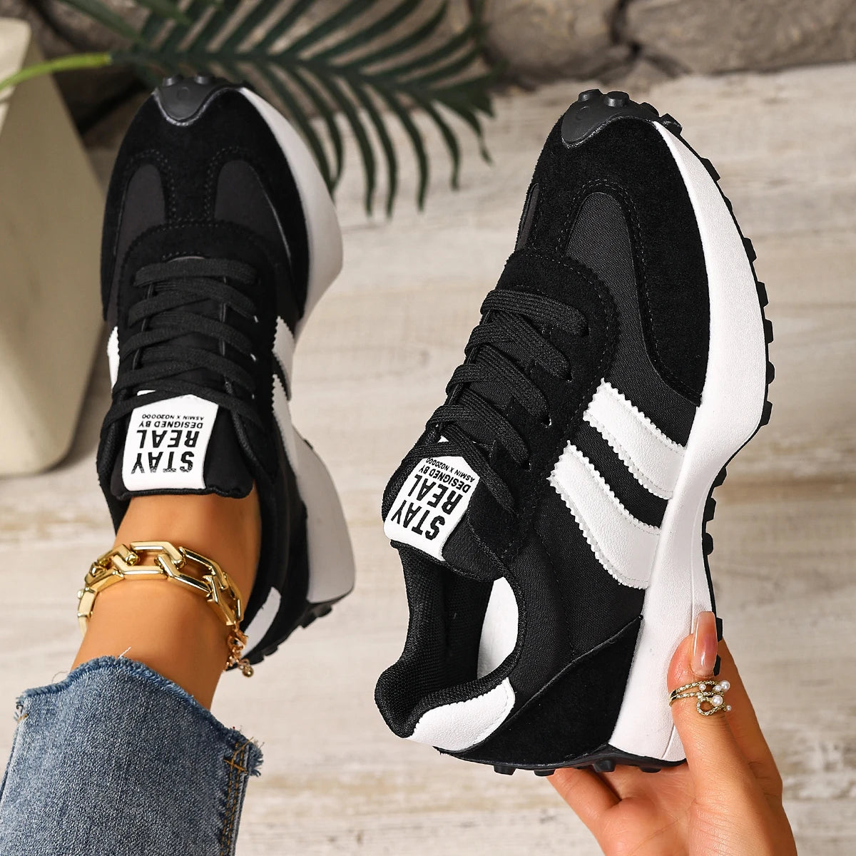 Frauen Turnschuhe Retro Casual Flachen Boden Runde Kappe Sport Schuhe Frühling Herbst Turnschuhe Frauen Modische Designer Schuhe Frauen
