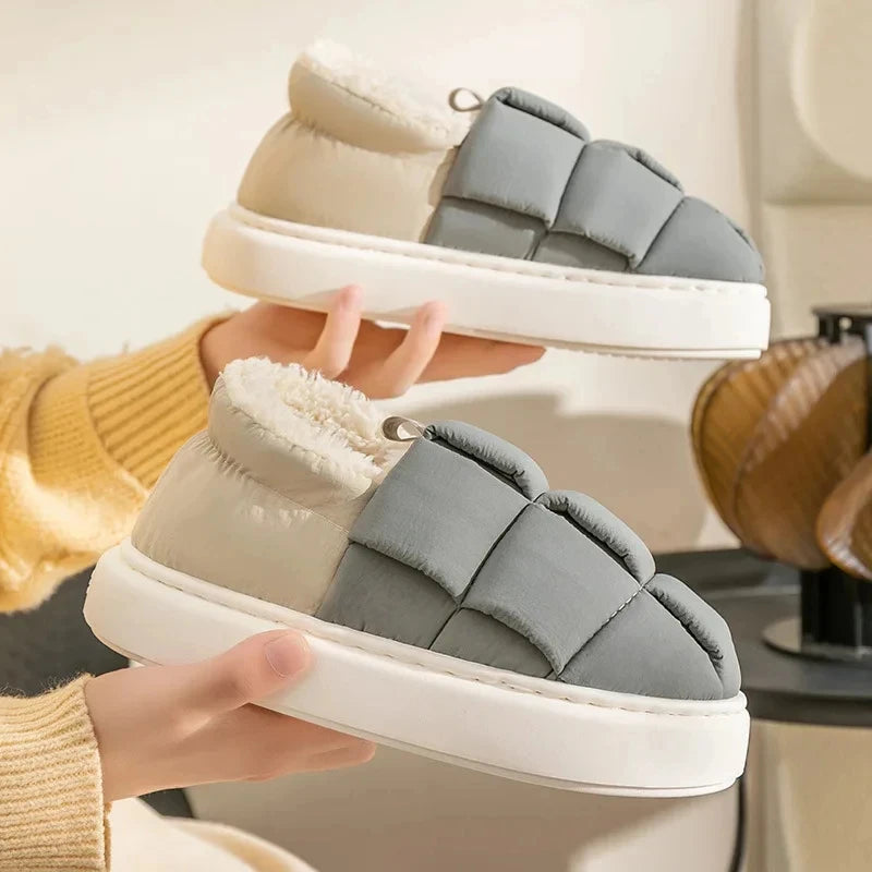 KIDMI Winter Herren Hausschuhe Warme Frauen Hausschuhe Im Freien Rutschfeste Männer Baumwolle Stiefel Flauschige Fuzzy Männer Schuhe Casual Pelzigen Hausschuhe