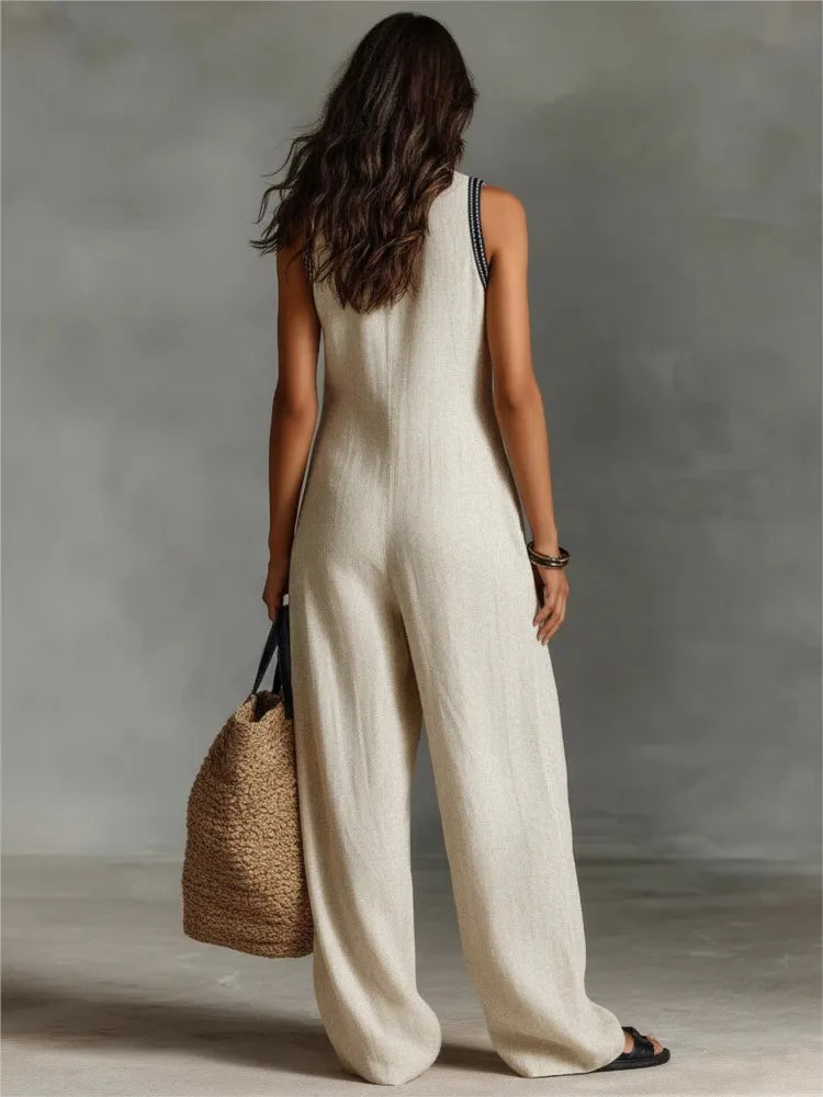 19,00 € EUR Neue Ärmellose Damen-Jumpsuits Sommer Mode Stehkragen Lose Taschen Weite Hosen Jumpsuit Damen Urlaub Party Overall