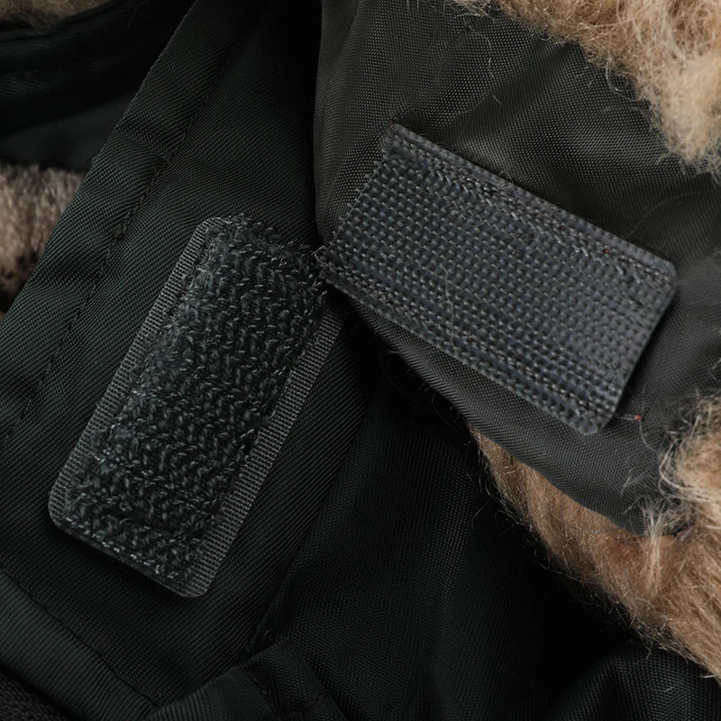 Winterjacke für Herren, abnehmbare Kapuze, langlebig, winddicht, Stoff, Stickerei, dekorative Seitentaschen, Ärmelreißverschluss