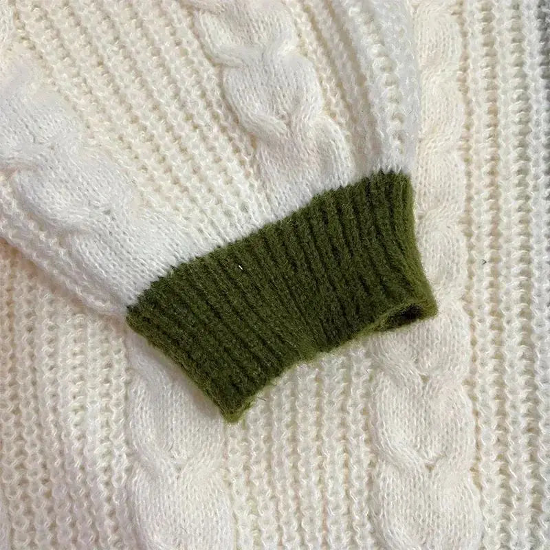Evermore Cardigan Taylor Version Green Vine bestickter Button-Down-Pullover mit Zopfmuster für Damen, Herbst-Winter-Vintage-Outfit