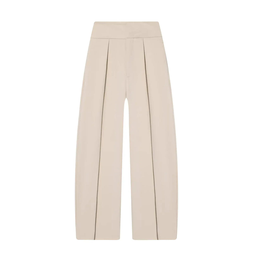 HH Damen Elegante Vintage Plissierte Ballonhose mit Reißverschluss High-Street-Stil Lose Taschen 3-Farben Frühlingshose Mujer