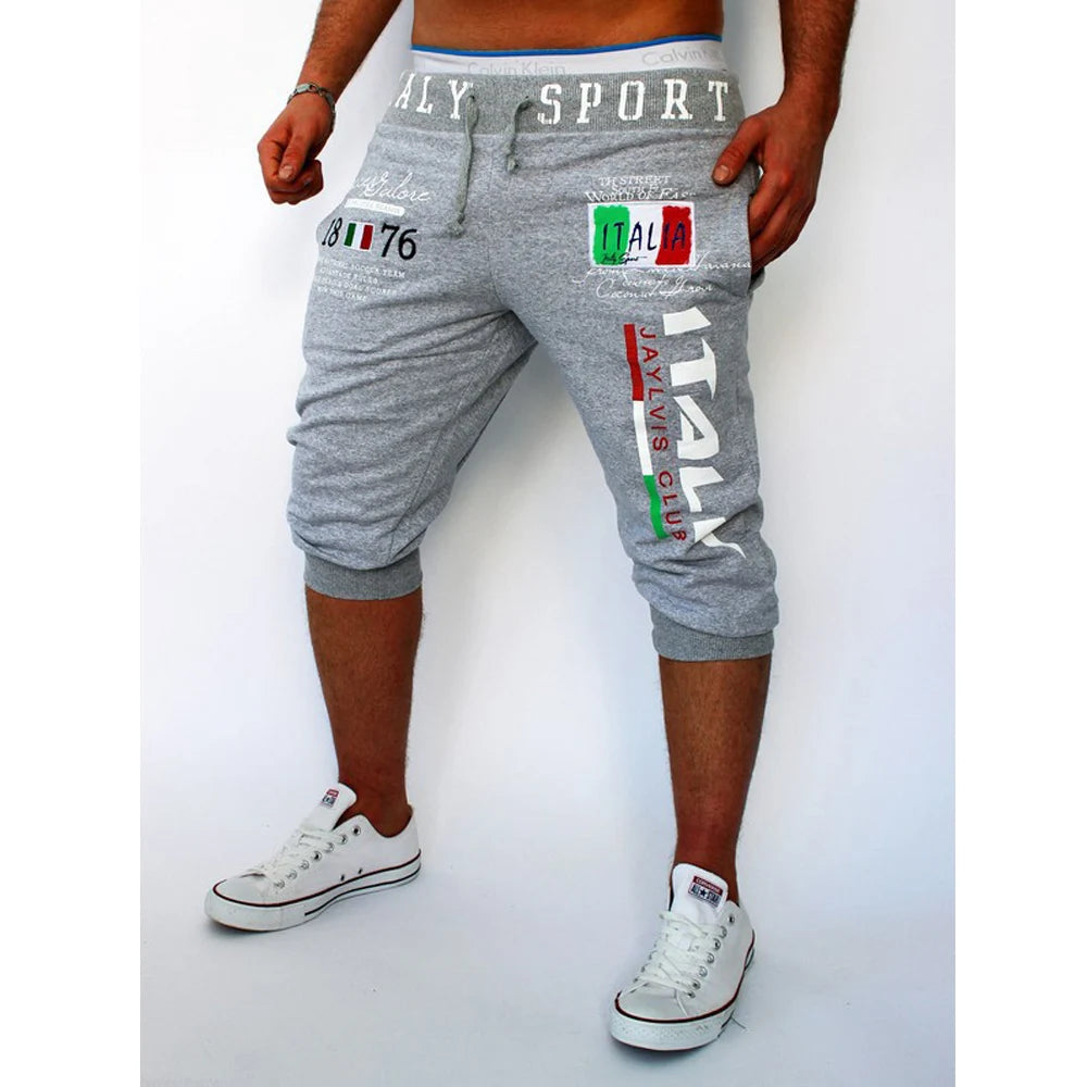 Herren-Sportshorts, Sweat-Shorts, Capri-Hose, Kordelzug, Druck, Buchstabe, Sport, Outdoor, Wochenende, Streetwear, stilvolle Jogginghose für Herren