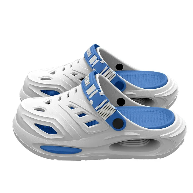 Herren-Wandersandalen, dicker Boden, rutschfeste Kopf-Clog-Schuhe, weicher Boden, Strandschuhe, bequeme Outdoor-Hausschuhe