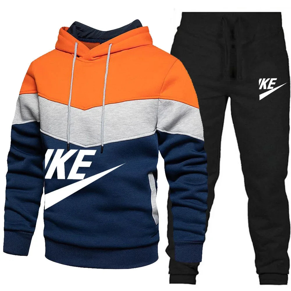 neue Herbst Winter männer Sets Zipper Hoodie + Hosen Stücke Lässige Männlichen Sportswear Marke Kleidung Schweiß Anzug