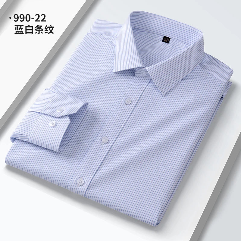 Neue Qualität Anti-Falten Männer Hemd Lange Ärmel Kleid Shirts Für Männer Slim Fit Camisa Social Business Weiß büro Hemd 4XL 5XL
