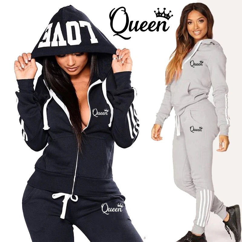 Heiße Damenmode Trainings anzug gestreifte Hoodies und Jogger hosen Damen tägliche Freizeit kleidung