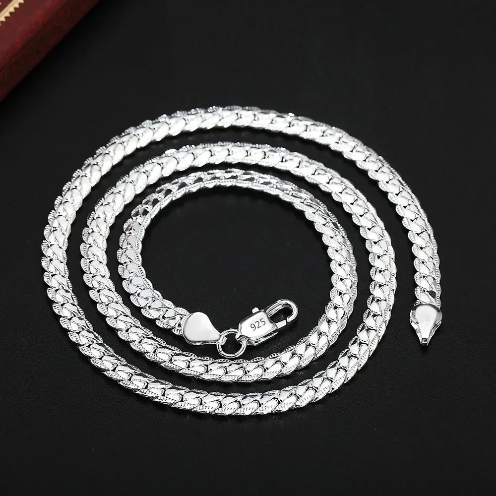 Neue 20-60 cm Silber Farbe Überzogene Luxus Marke Design Edle 6mm Halskette Kette Für Frau Männer Mode hochzeit Engagement Schmuck