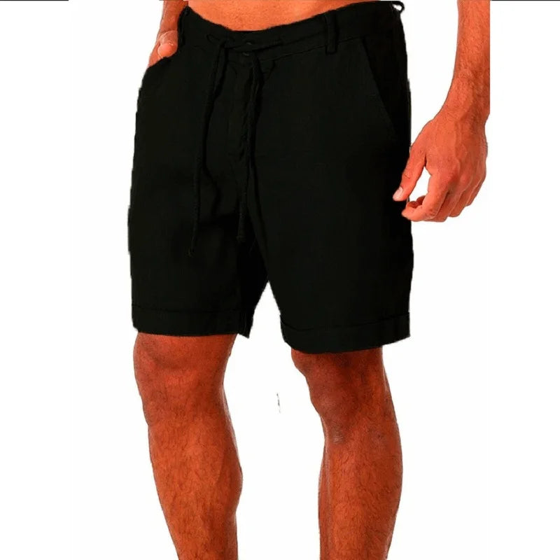 Neue Männer Baumwolle Leinen shorts Hosen Männlichen Sommer Atmungs Einfarbig Leinen Hosen Fitness Streetwear S-4XL