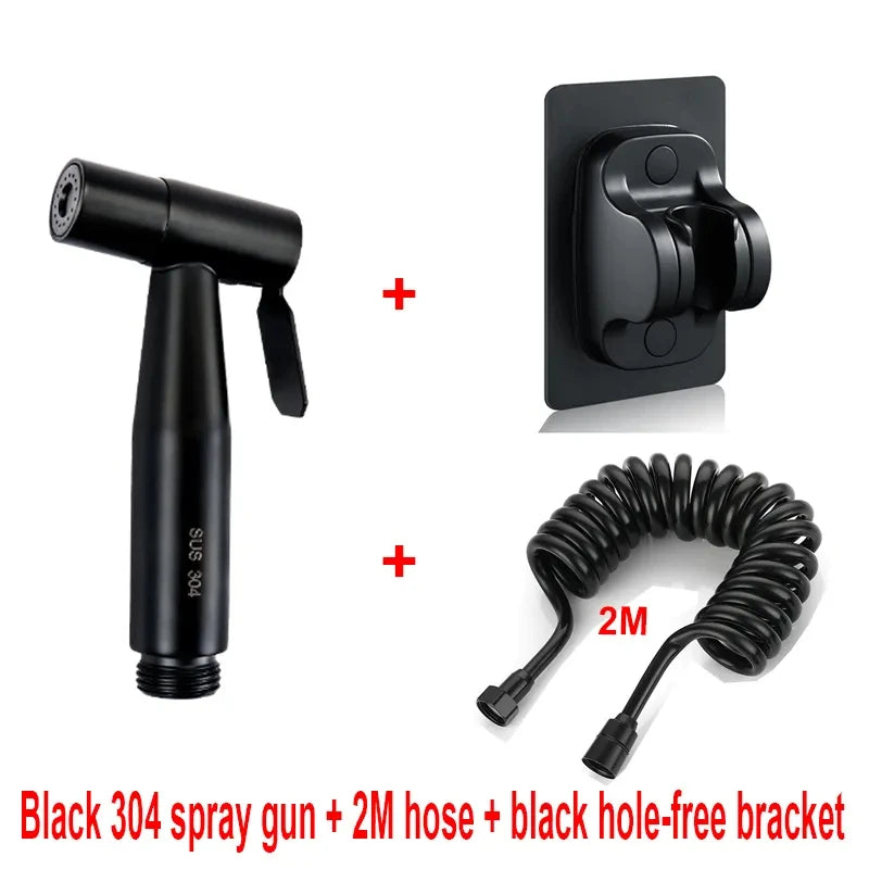 Hand-Bidet-Sprühset, Spritzpistole aus Edelstahl 304, Dusche, Hand-WC-Bidet-Wasserhahn, Sprühgerät, Duschdüse, selbstreinigend