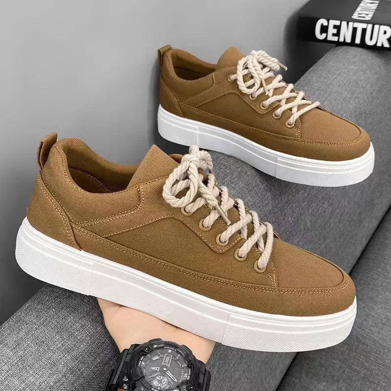 Koreanische Mode lässig Leinwand Turnschuhe Männer Harajuku Plattform Leinwand Schuhe Mann atmungsaktive Männer vulkan isierte Schuhe Zapatos de Lona