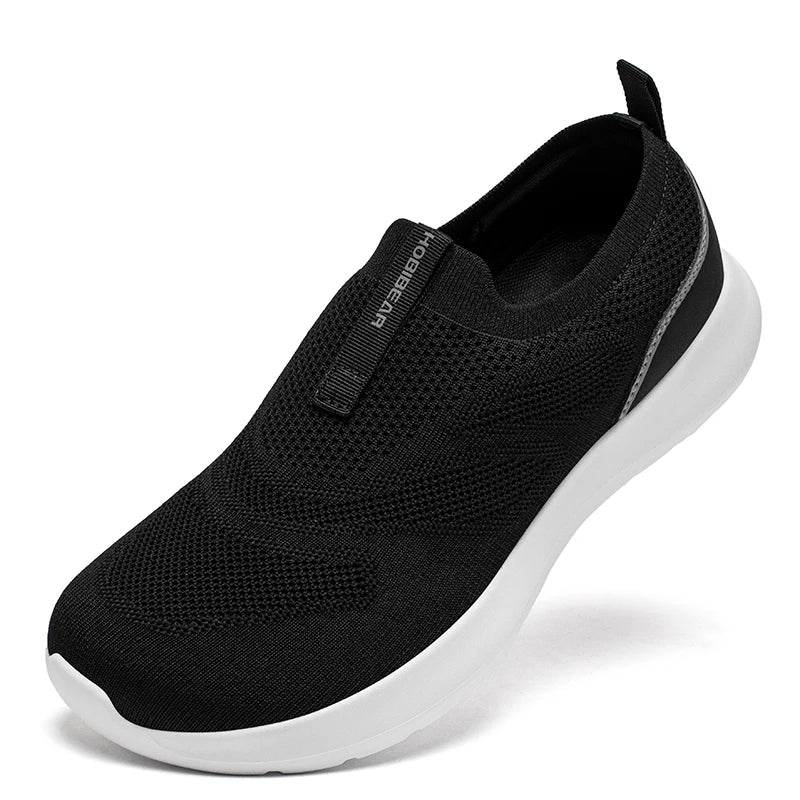 HOBIBEAR Unisex-Laufschuhe, breite Zehen, bequeme, rutschfeste Turnschuhe, atmungsaktive Mesh-Slip-On-Wanderschuhe