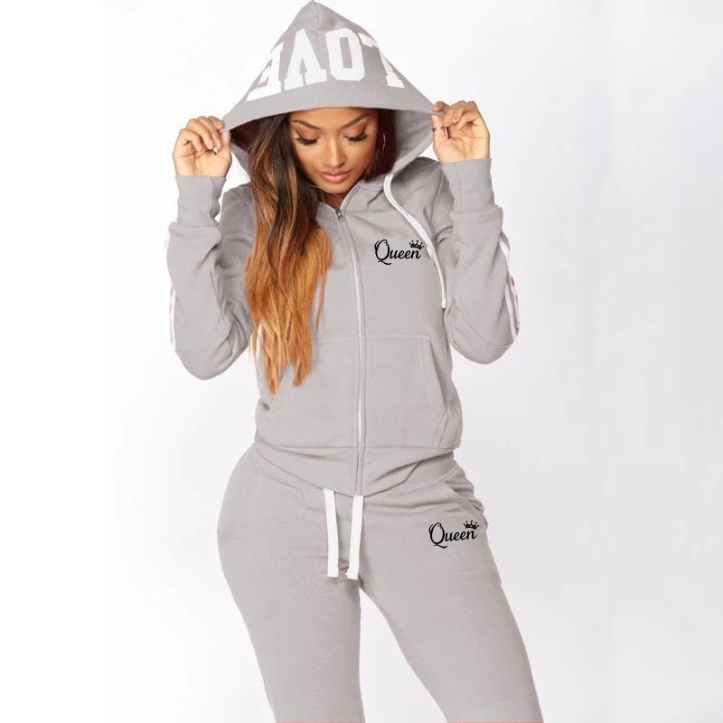 Heiße Damenmode Trainings anzug gestreifte Hoodies und Jogger hosen Damen tägliche Freizeit kleidung
