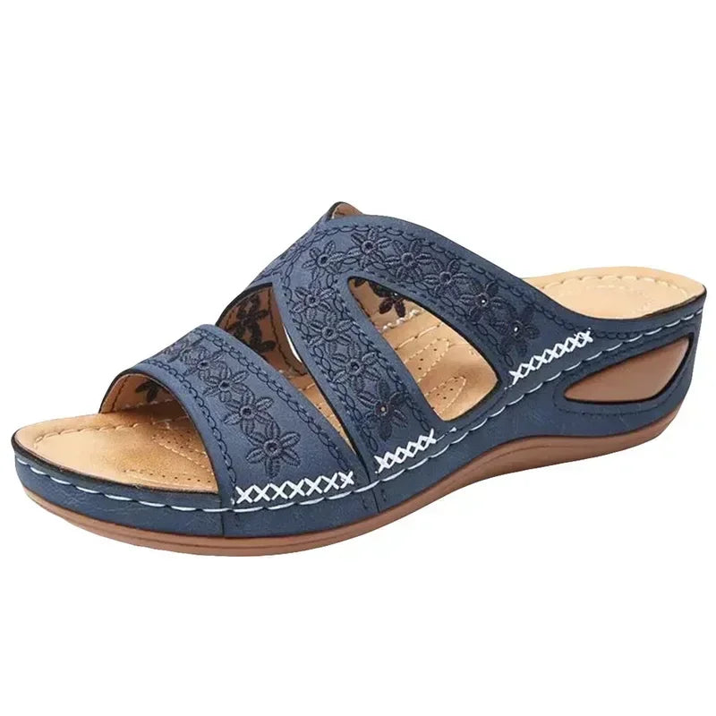 Sommer 2025, Damensandalen mit freiliegenden Zehen, Retro-Anti-Rutsch-Leder, lässige, modische, vielseitige Damensandalen