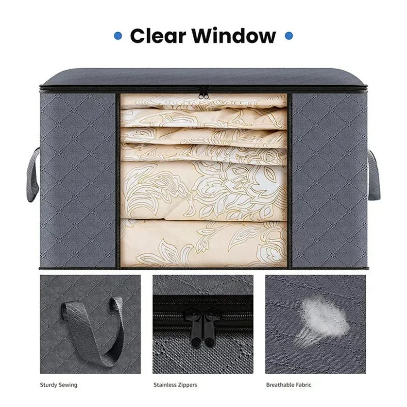 Aufbewahrungstasche, faltbar, großes Fassungsvermögen, für Kleidung, Decke, Aufbewahrungstaschen, Aufbewahrungsbehälter für die Organisation von Schlafzimmer, Schrank, Kleidung