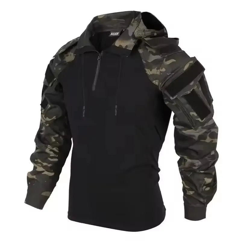 Outdoor Uniform Taktische Anzüge Tragen Beständig T-Shirt Kapuze Hosen Männer Kleidung Kampf Shirts Airsoft Paintball Jagd Kleidung