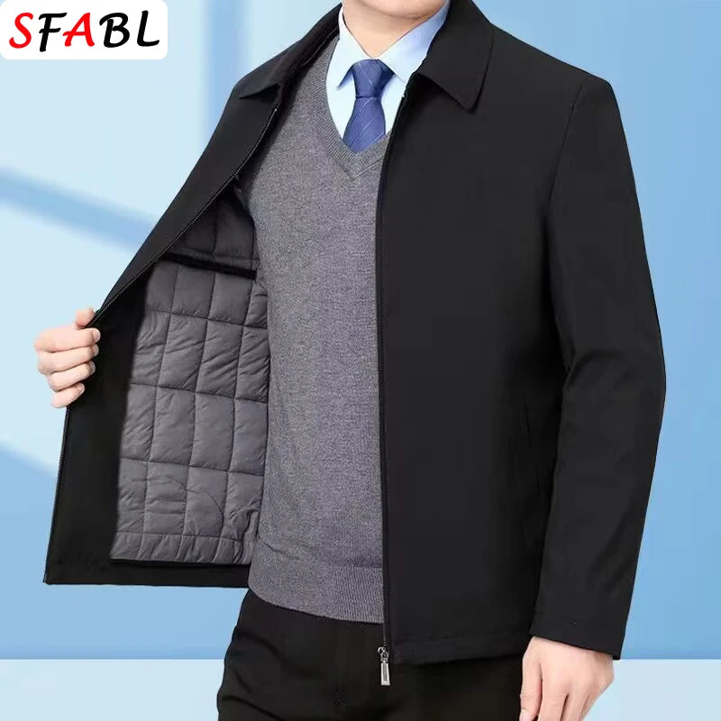Warme Fleece Herbst Winter Jacken für Männer Business Büro Kleid Mantel Casual männer Winter Jacke Einfarbig Luxus Oberbekleidung mann