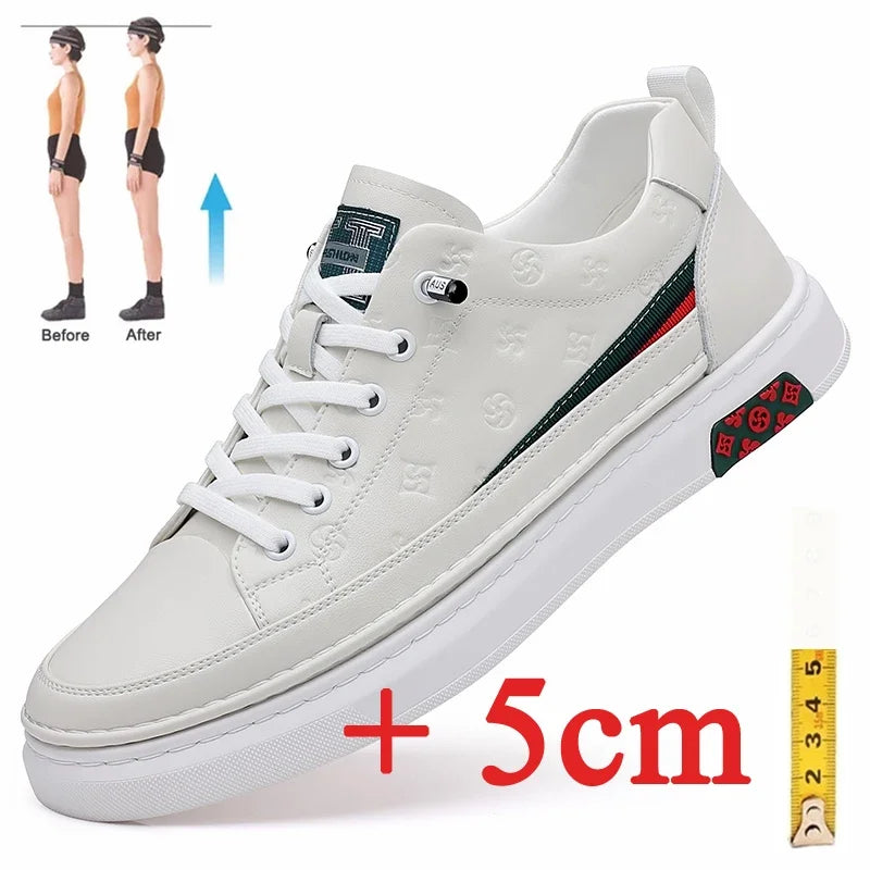 Mann Turnschuhe 2024 lente heren lifts choenen heren loafers mit zacht lederen mocassins hoogte verhoogd 5cm groter schoenen
