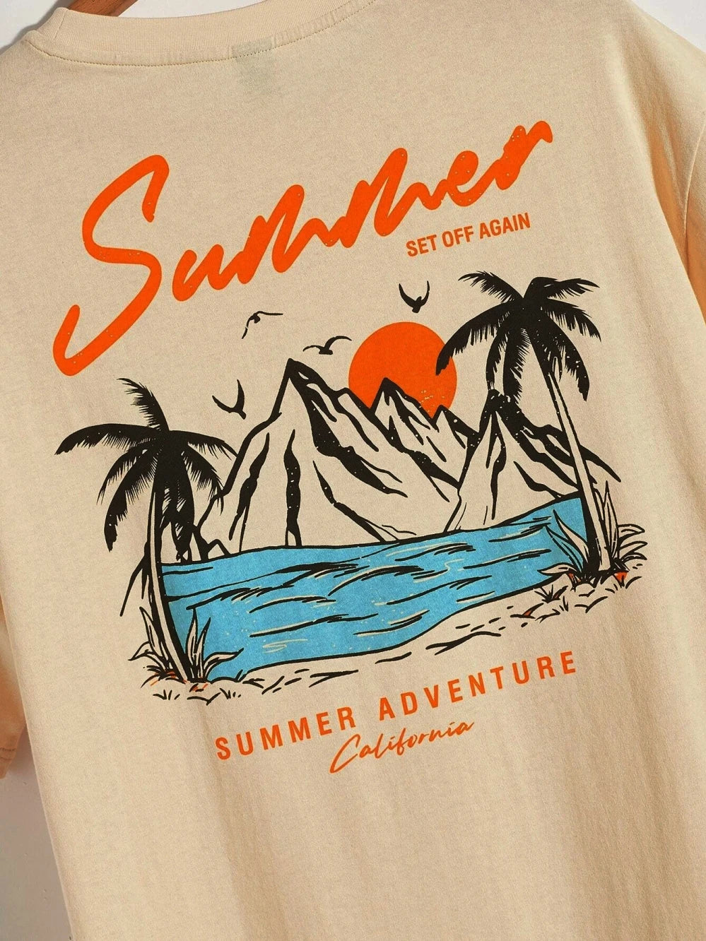 Sommer Set Off Again Adventure California Herren T-Shirt Baumwolle Lose T-Shirt Kleidung Mode Sweat Kleidung Übergroße Sommer Tops