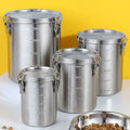 520/1000/1600/2500 ml Edelstahl-Lagertank, auslaufsicher, mit Skala, Getreide-Aufbewahrungsbox, luftdicht, versiegelte Körner, versiegelter Eimer