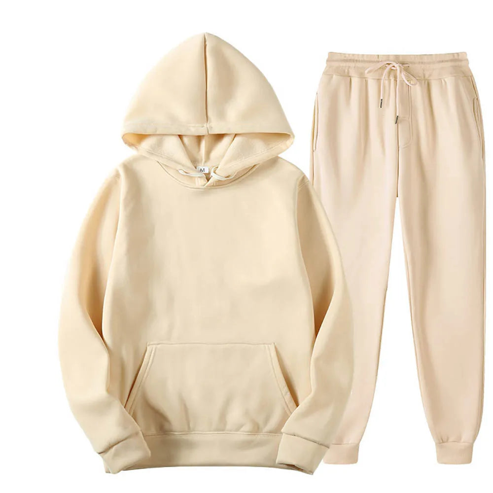 Männer Trainingsanzug 2-teilige Sets Mit Kapuze Sweatshirt + Kordelzug Hosen Männliche Hoodies Laufsport Männer Frauen Herbst Sportwear