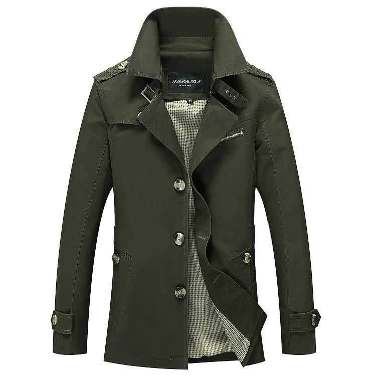 Mode Männer Graben Jacken Marke Casual Business Graben Mantel Herren Freizeit Mantel Männlichen Einreiher Windjacken Plus Größe