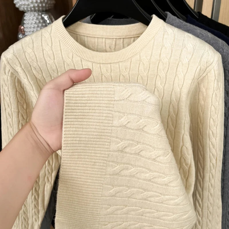 Heißer High-End-Luxus Mann Langarm Strickwaren Rundhals Kein Pilling Kein Verblassen Stickerei Frühling Neue Pullover Freizeit herren Kleidung