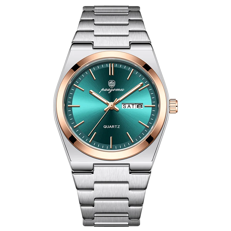 PAAZOMU Luxus Sport Quarz Mann Armbanduhr Wasserdicht Leucht Datum Woche Männer Uhren Edelstahl herren Uhr Männlich Reloj + box