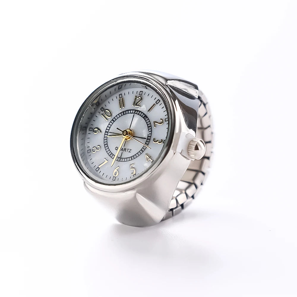 Vintage Punk Finger Uhr Mini Gummiband Legierung Uhren Paar Ringe Schmuck Uhr Retro Römischen Quarzuhr Ringe Frauen Männer