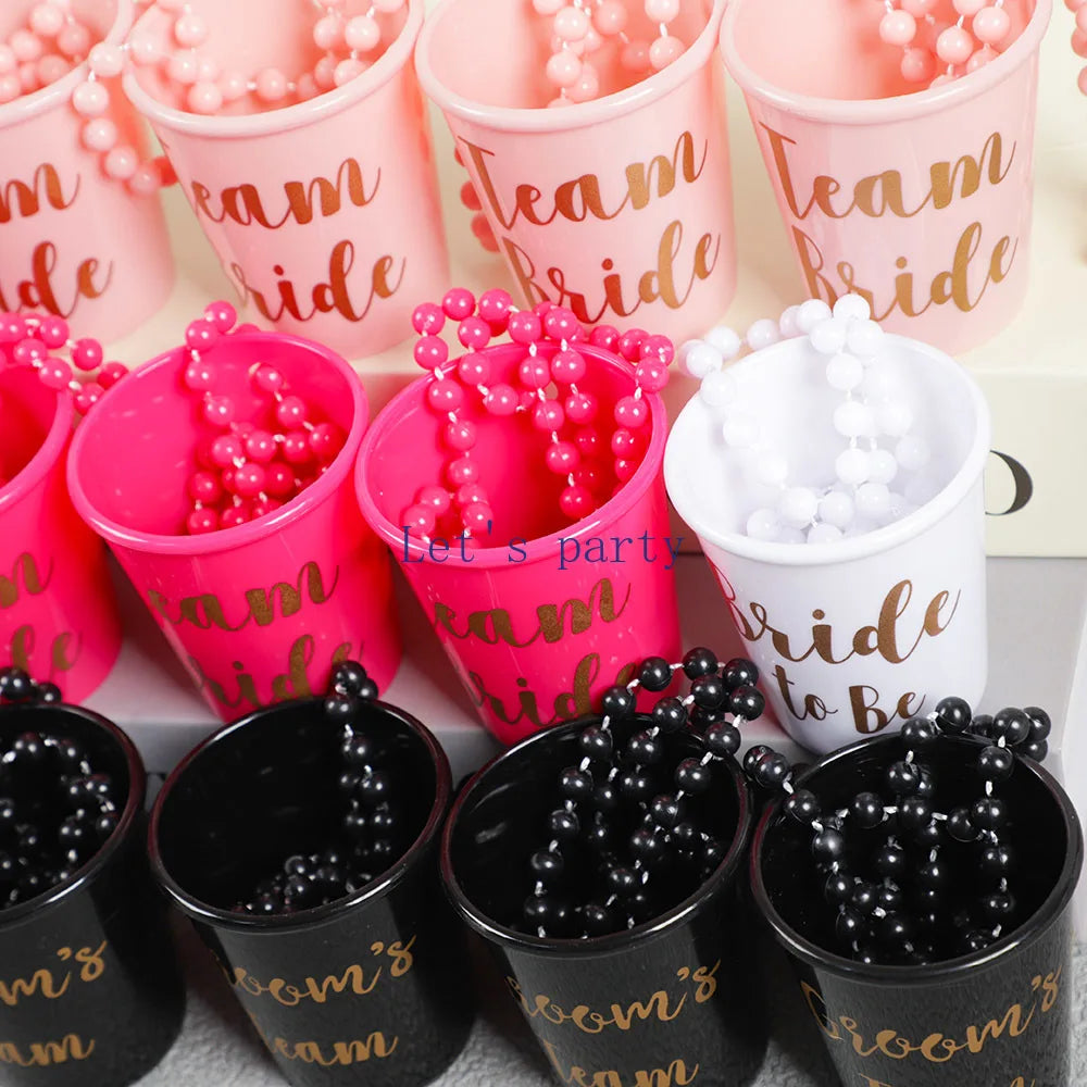 11 Stück Team Bride Trinkbecher Bräutigam zu sein Kunststoff Schnapsgläser für Brautparty, Party, Geschenk, Braut, Hochzeit, Junggesellinnenabschied, Dekoration