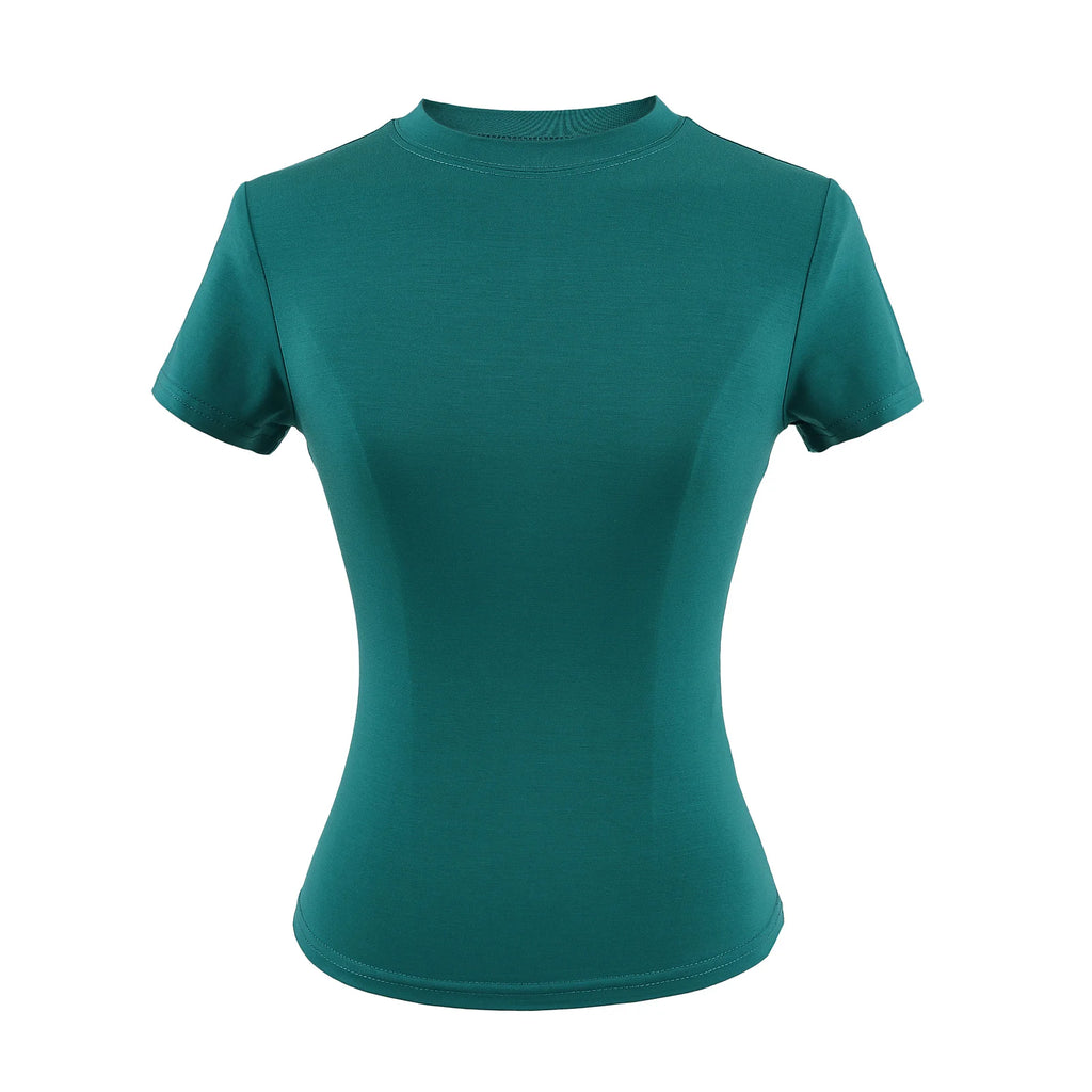 2024 neue Hohe Qualität Casual T shirt Sexy Dünne Kurzen Ärmeln Mode Trend Solide Frauen Kleidung y2k Tops