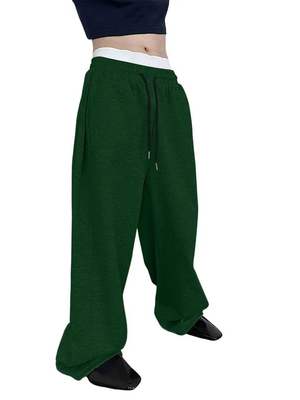 Herren-Sweatpants mit weitem Bein, Kordelzugbund, gerade geschnitten, lockere Freizeithose, Wanderhose, Jogginghose