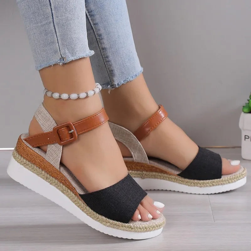 Sommer Frau Sandalen Schuhe Weiche Schuhe Frau Elegante Sandalen Frau Keil Damen Schuhe Party Schuhe Weibliche Frauen Sandale