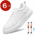 Echtes Leder, 6 cm, Höhe erhöhen, Paar-Schuhe, bequem, atmungsaktiv, Aufzug-Sneaker für Männer und Frauen, leicht, lässig, Sport