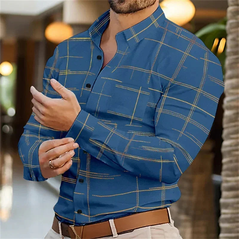 Herren-Business-Revershemd, Büro, lässig, Outdoor, Straßenhemd, weich und bequem, hochwertiges Herren-Top, große Größe XS-6XL