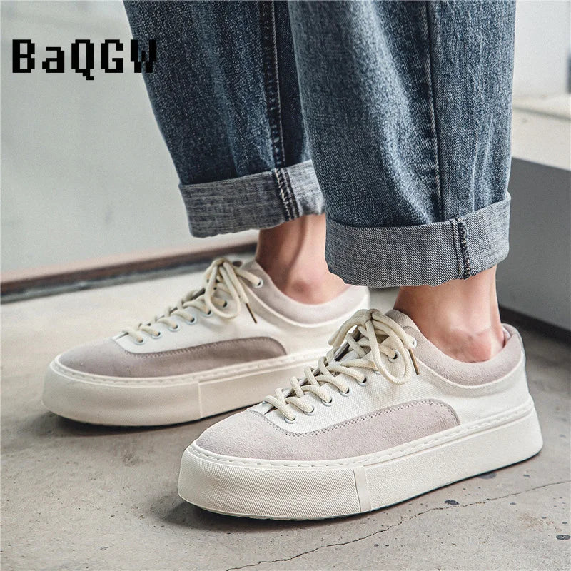 Koreanische Mode lässig Leinwand Turnschuhe Männer Harajuku Plattform Leinwand Schuhe Mann atmungsaktive Männer vulkan isierte Schuhe Zapatos de Lona
